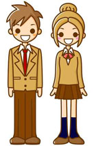 学生男女のイラスト