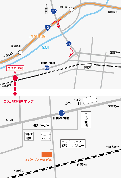 おがさまきレディースクリニックへの経路