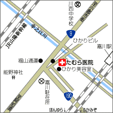 たむら医院への経路